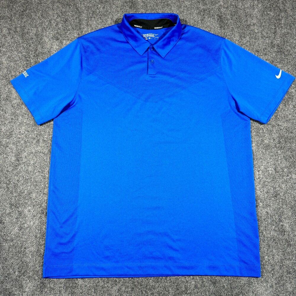 Nike Golf Polo Shirt Men XL Blue Short Sleeve Dri-Fit Tour Performance 619832